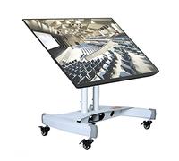 asdchZen Soporte De Altura Reducida para Monitores De 32 A 75 Pulgadas, Ángulo De Visión Ajustable A 90°, Soporte Rodante para TV con Ajuste De Altura.