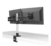 asdchZen Soporte para Dos Monitores De 17 A 27 Pulgadas, Brazo Ajustable para Monitor con Abrazadera Y Base con Arandela, Soporta 2 Pantallas.