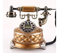 asdchZen Teléfono Antiguo Fijo, Teléfono Americano Fijo De Oficina, Teléfono Retro Vintage para Hotel, Hogar Y Oficina, Color Café, A