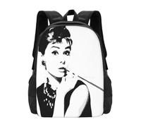 ASDCTYTKO Audrey Hepburn Retrato de arte mochilas escolares para chicas adolescentes Bolsas de viaje para portátiles en blanco y negro Arte de celebridades Fan Art Clásico regalo del festival