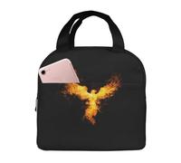 ASDCTYTKO Bolsa de almuerzo Rise From The Ashes Fire Phoenix Print Contenedor de fiambrera con bolsillo delantero para chicas Boys Festival