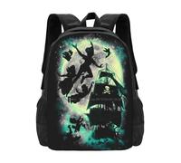 ASDCTYTKO Bolsa de mochila para estudiantes universitarios de adolescentes Llévame a Neverland, regalo del festival del barco Star Captain Hook Crocodile Wendy