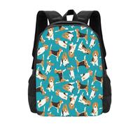 ASDCTYTKO Mochila Beagle Scatter Blue Mochila de moda Estampado de Perros Beagle Textura Linaza vintage divertida para mascotas Regalo de festival para niños adorables