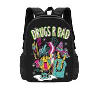 ASDCTYTKO Mochila de mala mochila Desayuno psicodélico Las drogas son malas Drogas R Mala Cosecha Las Drogas R Malas Drogas R Regalo de festival