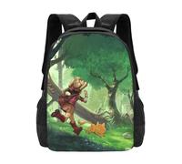 ASDCTYTKO Mochila oficial de Adventure-Pepper & Carrot para estudiantes Bolsa de viaje para portátil Running Wood Fantasy Witch Pepper Regalo para el festival de anime