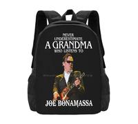 ASDCTYTKO Regalos para mujeres Vintage Nunca Quién Escucha Joe Bonamassa Patrones Gráficos Mola, Mochila Escolar para Mujeres Regalo de festival