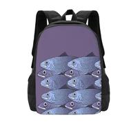 ASDCTYTKO Swimming Fish Todo lo que queda del cardume Portátil de gran capacidad Escuela Escuela Shoal Sea Ocean Nature Mochila Regalo para el festival