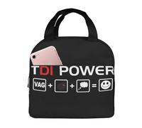 ASDCTYTKO Tdi Power + Turbocharger Fun Fan Lunch Tote Bag contenedor de fiambrera con bolsillo delantero para chicas Boysfestival