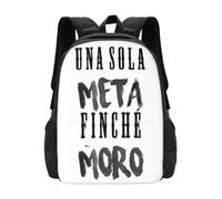 ASDCTYTKO Una sola Meta Finché Mochila 3D Impresa Moro-Gráfica Bolsa de Estudiante Metamoro Ermal Meta Fabrizio Moro Palabras Gráficas Lema Regalo del festival