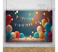 ASDCXZ Cake Smach - Telón de fondo de fotos de 7 x 5 pies, globo azul, naranja, amarillo, para fiesta de bebé, telón de fondo de vinilo para cumpleaños de niña y niño, telón de fondo de fotografía