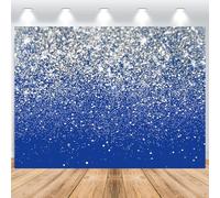 ASDCXZ Fondo con Purpurina 3x2,5 m, Partículas Plateadas con Brillo Azul Tema de Ensueño Vinilo Fotografía Telón de Fondo para Cumpleaños Boda Fiesta de Graduación, Fondos de Estudios Fotográficos