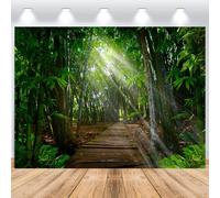 ASDCXZ Fondo de Bosque 2,2x1,5m, Misterioso Bosque de Bambú Verde Selva Explorar Fondo de Fotografía de Vinilo para Cumpleaños Baby Shower Fiesta Temática del Bosque, Fotografía de Estudio