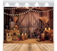 ASDCXZ Fondo de Vaquero Occidental 2,2x1,5 m, Salvaje Oeste Casa de Madera rústica Puerta de Granero de otoño Telón de Fondo de Fotografía Baby Shower Cumpleaños Decoración de Fiesta Occidental Banner