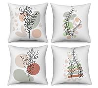 ASDCXZ Fundas de Cojines Bohemios 40x40 cm 4 Piezas, Fundas de Cojines de sofás de Hojas de Estilo Bohemio Abstracto Moderno Fundas de Cojines Decorativos de Cojines de poliéster Lavables