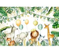 ASDCXZ Safari Jungle Telón de Fondo 2,2x1,5m, Verde Salvaje Selva Zoológico Tema Animal Vinilo Fondo de fotografía para Baby Shower Niño Fiesta de Cumpleaños Decoración Fotomatón Estudio Prop
