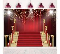 ASDCXZ Telón de Fondo Alfombra Roja 1.8x1.2m, Foco Escenario Brillo Fondo de Fotografía Ceremonia Graduación Baile Noche de Cine Moda Desfile Cumpleaños Fiesta Decoración Bandera Estudio Accesorios