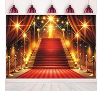 ASDCXZ Telón de Fondo Alfombra Roja 3x2m, Foco Escenario Hollywood Tema Fondo de Fotografía para Ceremonia Cine Noche Moda Desfile Graduación Baile Fiesta Decoración Bandera Estudio Accesorios