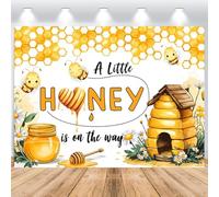 ASDCXZ Telón de Fondo Baby Shower de Abeja 2.2x1.5m, A Little Honey is on The Way Bebé Fiesta Fotografía Fondo Abejorro Panal Flores Niños Niñas Baby Shower Tema Fiesta Decoración Banner
