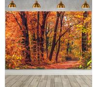 ASDCXZ Telón de Fondo Bosque de Otoño 2.2x1.5m, Otoño Paisaje Natural Arce Hojas de árbol Rojo Fondo de Fotografía para Parque Boda Acción de Gracias Fiesta Decoración Bandera Foto Estudio Accesorios