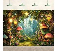 ASDCXZ Telón de Fondo Bosque Encantado 3x2m, Hada País Milagroso Verde Selva Mariposa Setas Fondo de Fotografía para Niños Chica Cumpleaños Fiesta Decoración Bandera Foto Estudio Accesorios