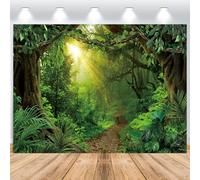 ASDCXZ Telón de Fondo de Bosque 2,2x1,5 m, Vinilo Fondo de Fotografía para Acampar con Sol de Bosque Verde Natural para Fiesta temática de Bosque de Baby Shower de cumpleaños, Fondo de Estudios