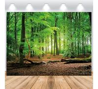 ASDCXZ Telón de Fondo de Bosque 2,7x1,8m, Vinilo Fondo de Fotografía para Acampar en la Selva del Bosque Verde Primavera para cumpleaños Baby Shower Fiesta temática del Bosque, Fondo para Estudios