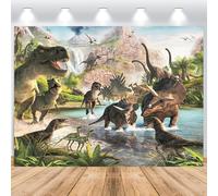 ASDCXZ Telón de Fondo de Dinosaurio 2.2x1.5m, Tropical Original Selva Vida Silvestre Dinosaurio Tema Fondo de Fotografía Niño Niña Cumpleaños Baby Shower Fiesta Decoración Accesorios de Estudio