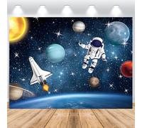 ASDCXZ Telón de Fondo de Espacio Exterior 2.2x1.5m, Universo Galaxia Astronauta Cohete Nebulosa Fotografía Fondo Niño Niña Bebé Cumpleaños Planeta Tema Fiesta Decoración Banner Accesorios de Estudio