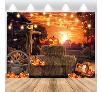 ASDCXZ Telón de Fondo de Halloween 3x2m, Terror Calabaza Espantapájaros Otoño Halloween Noche Vinilo Fotografía Telón de Fondo Banner para Fiesta de Halloween Bruja Retrato Prop