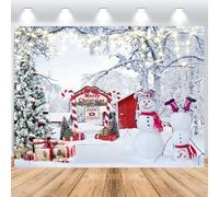 ASDCXZ Telón de Fondo de Navidad 3x2.5m, Invierno Paisaje Nevado Árbol Lindo Muñeco de Nieve Tema Fondo de Fotografía Navidad Año Nuevo Familia Niño Celebración Fiesta Hogar Decoración Banner