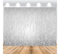 ASDCXZ Telón de Fondo de Plateado 3,6x3m, Partículas Plateadas con Purpurina Tema de Ensueño Fotografía de Vinilo Telón de Fondo para Cumpleaños Boda Graduación Bola Decoración de Fiesta