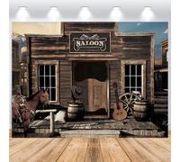 ASDCXZ Telón de Fondo de Vaquero Occidental 3x2,5 m, Granero de Madera del Salvaje Oeste SALÓN Caballo Rodeo Fondo de fotografía de Vinilo para decoración de Fiesta Occidental Accesorios de Estudio