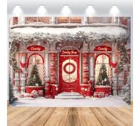 ASDCXZ Telón de Fondo Navidad 1.8x1.2m, Escena de Nieve de Invierno Tienda de Dulces Árbol de Navidad Fondo de Fotografía Xmas Año Nuevo Tema Familia Decoraciones de Fiesta Banner Accesorios de Foto