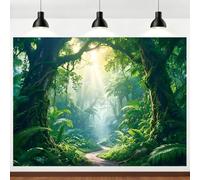 ASDCXZ Telón de Fondo Selvático 2.2x1.5m, Selva Tropical Paisaje Natural Primavera Verde Bosque Safari Tema Fondo de Fotografía para Baby Cumpleaños Aventura al Aire Libre Bandera Estudio Accesorios