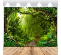 ASDCXZ Telón de Fondo Selvático 2.5x1.8m, Encantado Bosque Selva Tropical Paisaje Natural Fondo de Fotografía para Baby Shower Safari Cumpleaños Aventura al Aire Libre Bandera Foto Estudio Accesorios