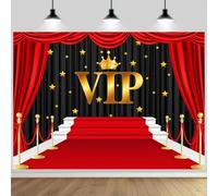 ASDCXZ Telón de Fondo VIP Alfombra Roja 1.8x1.2m, Brillo Foco Escenario Fondo de Fotografía Ceremonia Graduación Baile Cine Noche Moda Desfile Cumpleaños Fiesta Decoración Bandera Estudio Accesorios