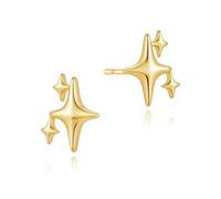 Asdecy Estrella Pendientes Mujer Baño Oro Dorados 14Kt Hipoalergenicos Minimalistas Joyas Regalos de Mujer