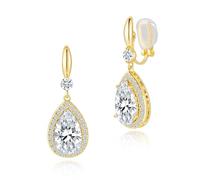 Asdecy Pendientes Clip sin Agujero Cuff Mujer Baño Oro Dorados 14Kt Zirconia Cúbica Hipoalergenicos Minimalistas Joyas Regalos de Mujer