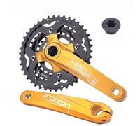 Asdfeop Bielas integradas Huecas para Bicicleta de montaña, 104BCD, 24-32-42T, Triple Plato, 170 mm, 6/7/8/9/10 velocidades (Color: Dorado)
