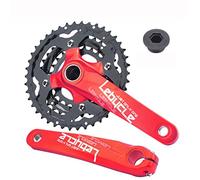 Asdfeop Bielas integradas Huecas para Bicicleta de montaña, 104BCD, 24-32-42T, Triple Plato, 170 mm, Brazo de biela MTB, 6/7/8/9/10 velocidades (Color: Rojo)