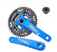 Asdfeop Bielas integradas Huecas para Bicicleta de montaña, 104BCD, 24-32-42T, Triple Plato, 170 mm, Brazo de biela MTB, 6/7/8/9/10 velocidades (Color: Azul)