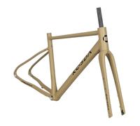 Asdfeop Cuadro de Bicicleta de Grava 700C de 46 cm, 48 cm y 50 cm, de aleación de Aluminio, con Freno de Disco y Eje pasante, Horquilla de Fibra de Carbono F12 x 100 mm, R12 x 142 mm (Gris, 50 cm).