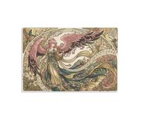 ASDFGHJKLZA Art Nouveau Anime Cuadros Lienzos Decorativos Decoracion Pared Salon angel alas flores musica 12x18inch(30x45cm)