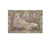 ASDFGHJKLZA Art Nouveau Anime Cuadros Lienzos Decorativos Decoracion Pared Salon chica dormida flores vitral 20x30inch(50x75cm)