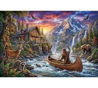 ASDFGHJKLZA Aventura en el arroyo del héroe vikingo Cuadro En Lienzo Sin Marco Moderno HD Lienzo Decorativo Para Salón, Dormitorio, Pasillo, Oficina Decoracion Pared, Regalo 24x36inch(60x90cm)