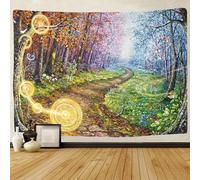 ASDFGHJKLZA Bosque Mágico Tapiz de Pared Impreso en 3D Camino de Otoño Colgante de Pared para Dormitorio Decoración Hogar 130cmx150cm