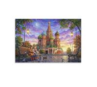 ASDFGHJKLZA Catedral de San Basilio Cuadros Lienzos Decorativos Paisaje Urbano Colorido Decoracion Pared Salon 20x30inch(50x75cm)