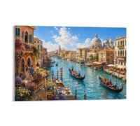 ASDFGHJKLZA Ciudad de agua de Venecia, Italia Cuadro En Lienzo Arte De Pared Moderno HD Lienzo Decorativo Para Dormitorio, Salón, Comedor, Pasillo Decoracion, Regalo 12x18inch(30x45cm)