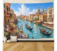 ASDFGHJKLZA Ciudad de agua de Venecia, Italia Decoración De Arte De Pared Impresión 3D Tapiz Colgante De Pared Tapices Decoración Del Hogar Cortina Salón Residencia 150cmx200cm