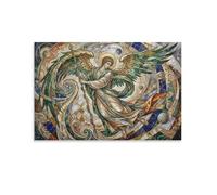 ASDFGHJKLZA Dios Hermes Mercurio Cuadros Lienzos Decorativos Arte De Pared Estilo Vidriera Mosaico Decoracion Pared Salon 12x18inch(30x45cm)